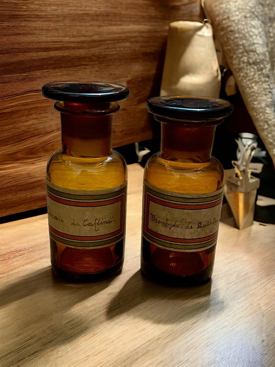 Rejomiik Qtip Lot De 2 Pots D'apothicaire En Verre épais Avec Couvercle Pour Décoration De Salle De Bain, Organisateur De Rangement Pour Boules De Coton, Rose